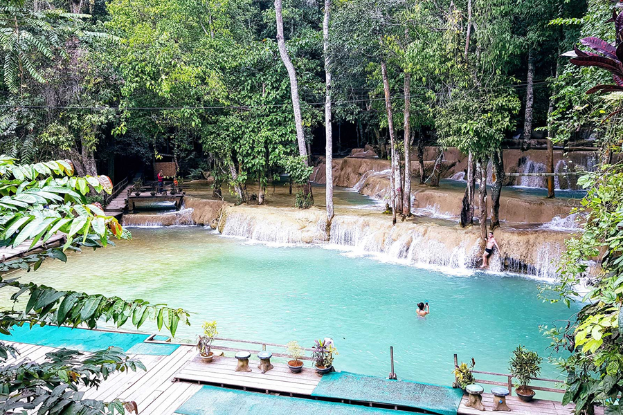 Swimming pool at Tad Sae Falls