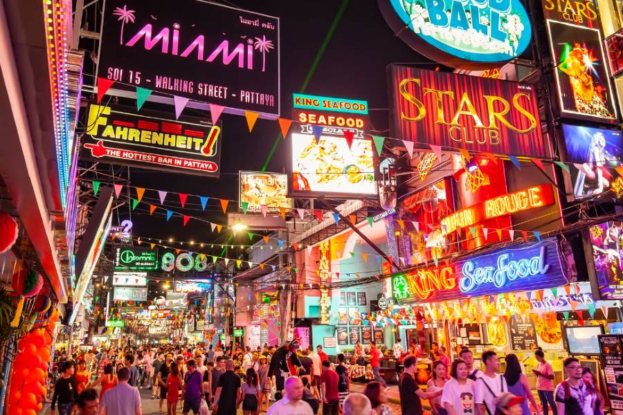 Pattaya Walking Street at night