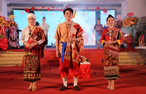 Admiring the unique beauty of the traditional costumes of Laos