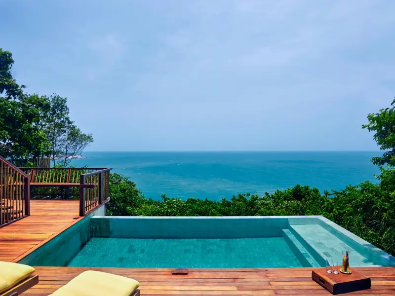 An ocean-front pool villa at Six Senses Samui
