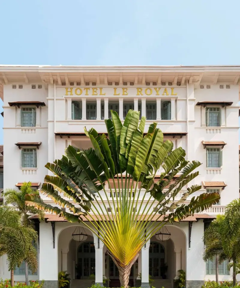 The facade of Raffles Hotel Le Royal, Phnom Penh