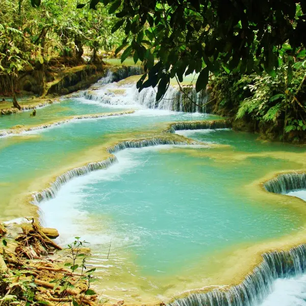The turquoise pools of Kuang Si