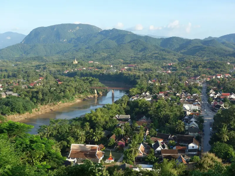 Luang Prabang and the Mekong from above