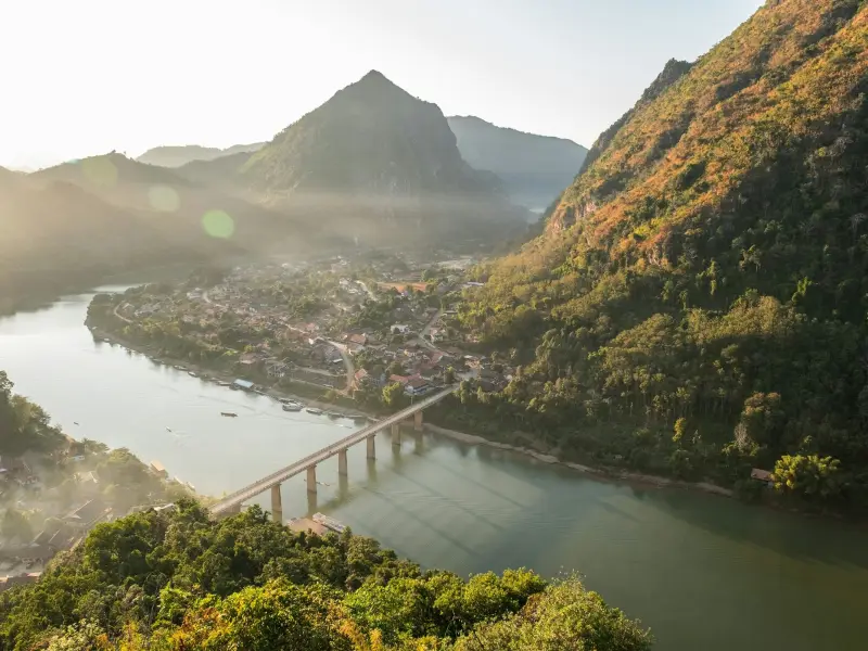 River valley in the hills of northern Laos